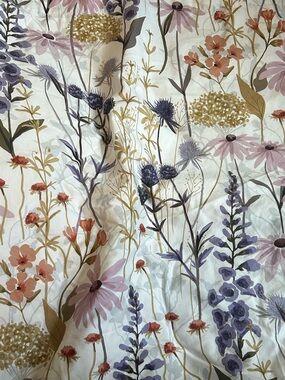 The Company Store Florence Floral Queen flat and fitted sheet purples